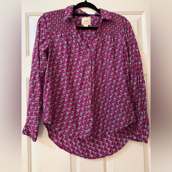 Maeve by Anthropologie Amara Printed Blouse - Picture 4 of 6